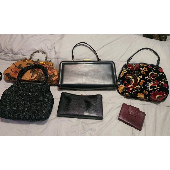 Lot Of 6 Vintage Antique‎ Handbags Purses, Japan,...